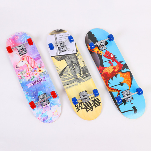 Direct Supply Factory Drift Skates for Youth Beginners 2808 Dual Deck Children's Four-Wheel Maple Skateboard Dropshipping One Piece