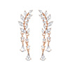 Cute accessory, crystal with tassels, earrings, Korean style