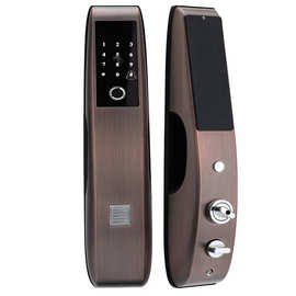 指纹锁家用防盗门智能锁包上门安装一键开关自动电子密码刷卡锁