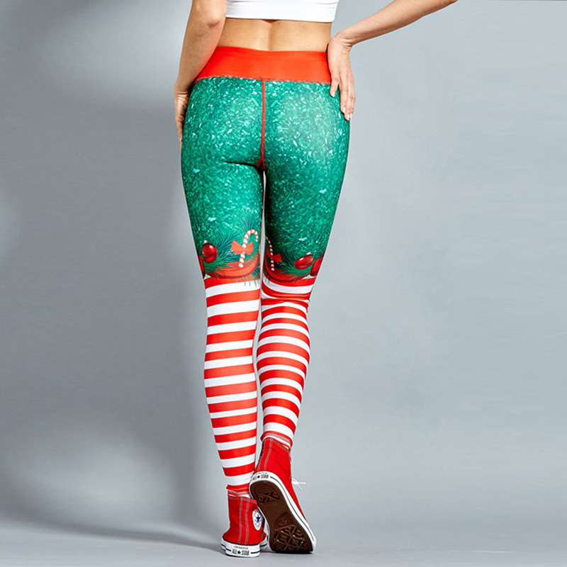 Pantalón de yoga deportivo con estampado digital del día de Navidad NSNS12246