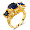 Fashionable zirconium, ring with stone, accessory, wish, European style, 750 sample gold