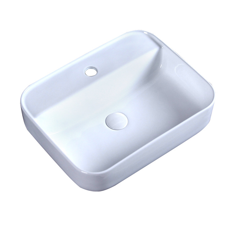 Venta al por mayor Hotel de ingeniería lavabo de cerámica mesa de baño cuarto de baño lavabo cuadrado Cuenca del arte 204