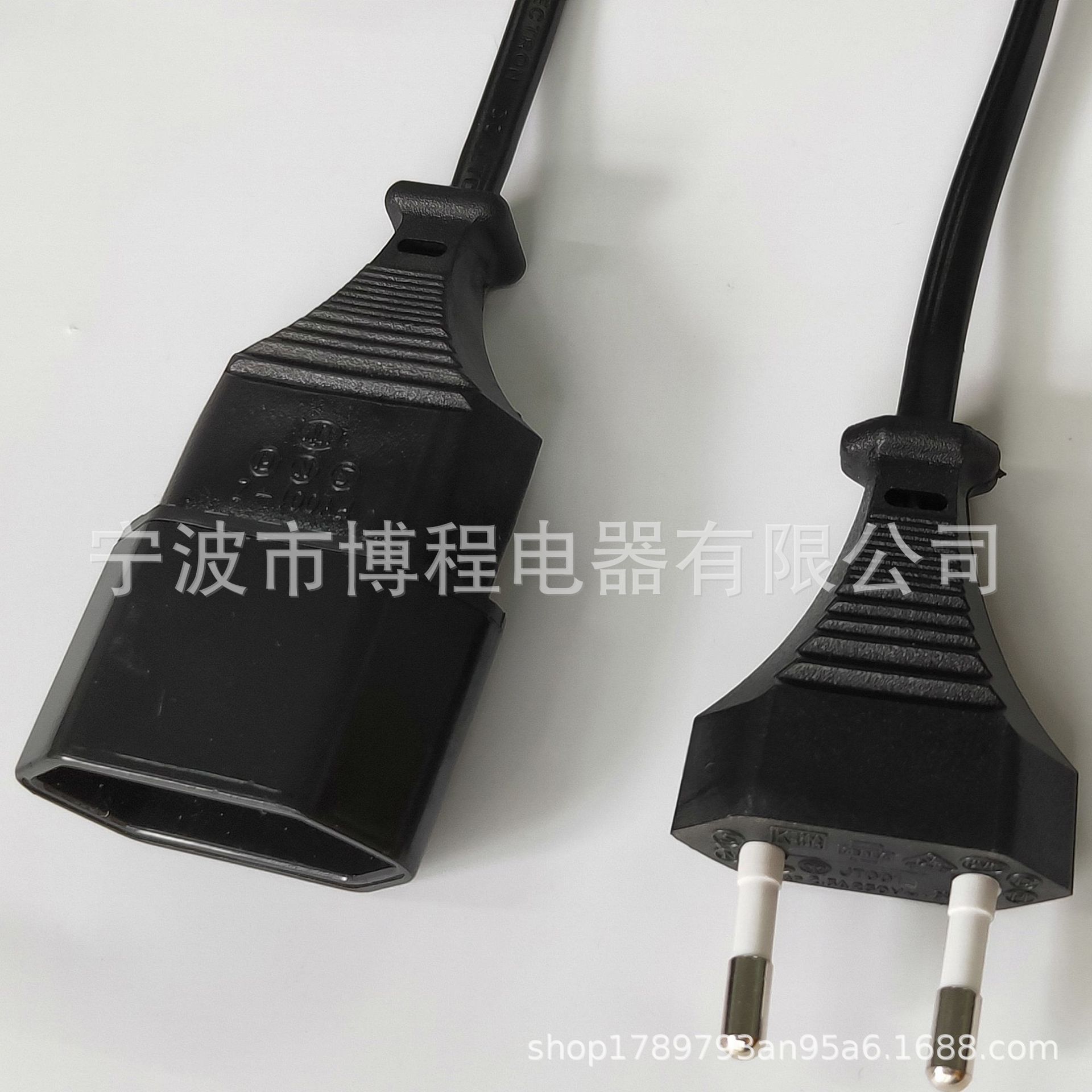 欧规防水插头AC电源线欧标VDE插头电源线 欧规公母插头延长线