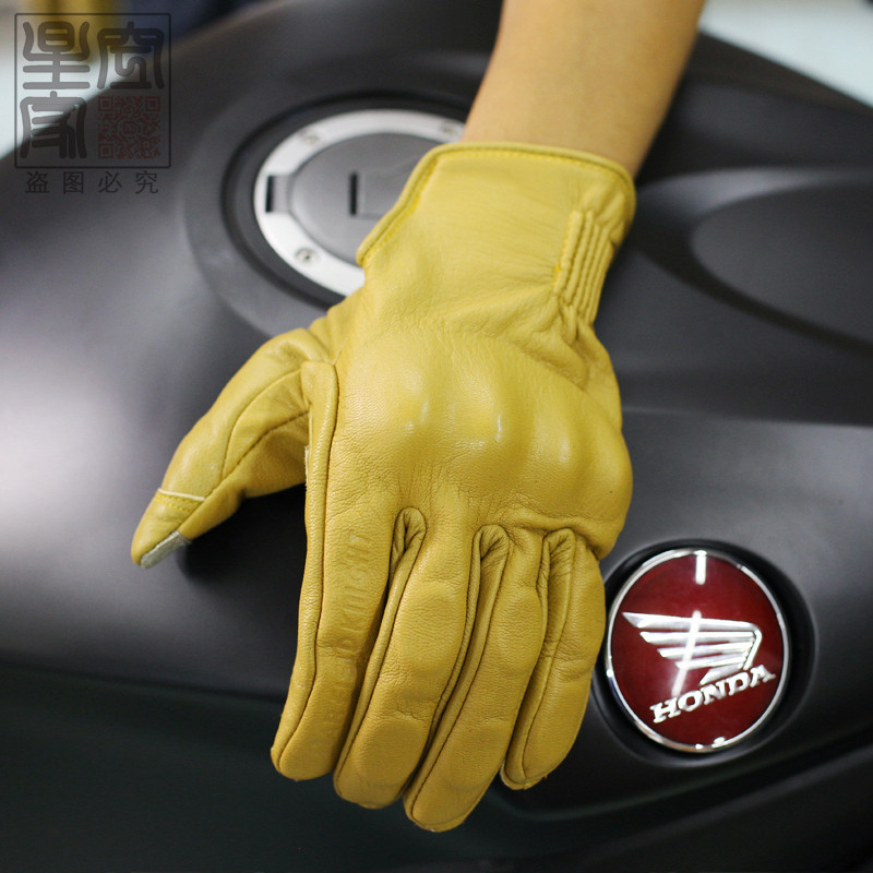 2018 envío gratis nuevo retro completo de piel de vaca Harley guantes de motocicleta guantes modificados SK