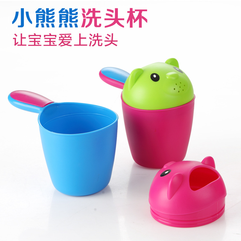 Baby shower spoon baby bath bath children cartoon bear shampoo cup water spoon shampoo Cup wholesale