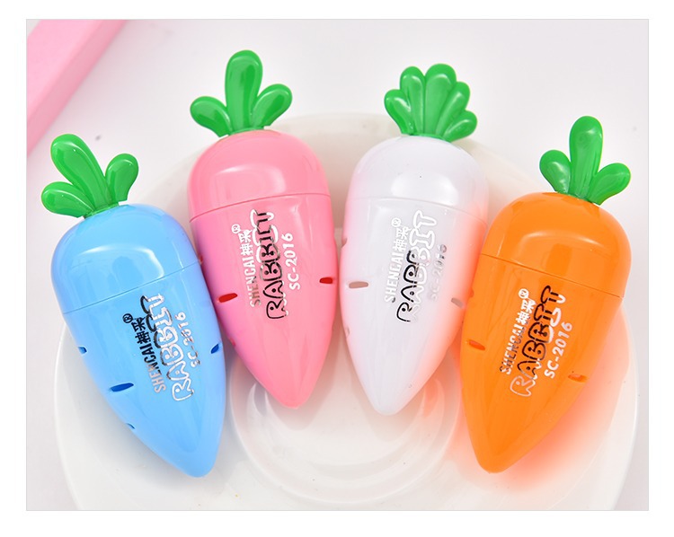 10g Weight Plastic Material Creative Stationery Cartoon Simple Small Fresh Carrot Pencil Sharpener 11