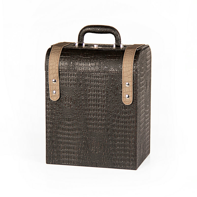 现货红酒盒皮盒红酒鳄鱼纹六支装红酒包装六只皮箱6只装葡萄酒箱