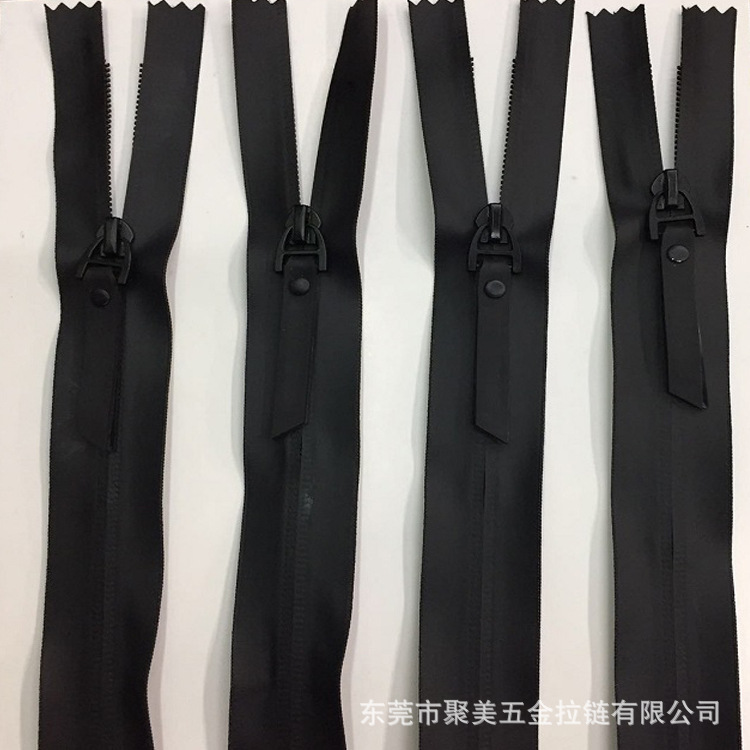5#尼龙防水皮感哑光闭尾皮拉头拉链厂家直销