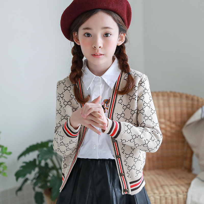 girl Autumn coat children Cardigan CUHK Sweater 2020 Spring sweater Korean Edition Parenting Sweater D129