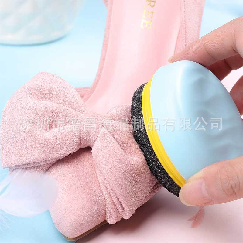 马卡龙迷你便携双面鞋擦撞色双面海绵鞋擦无色鞋油刷清洁海绵擦