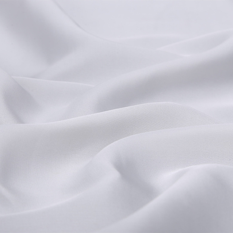 2021 弹力缎面雪纺 本白复合丝服装面料 平纹染色雪纺