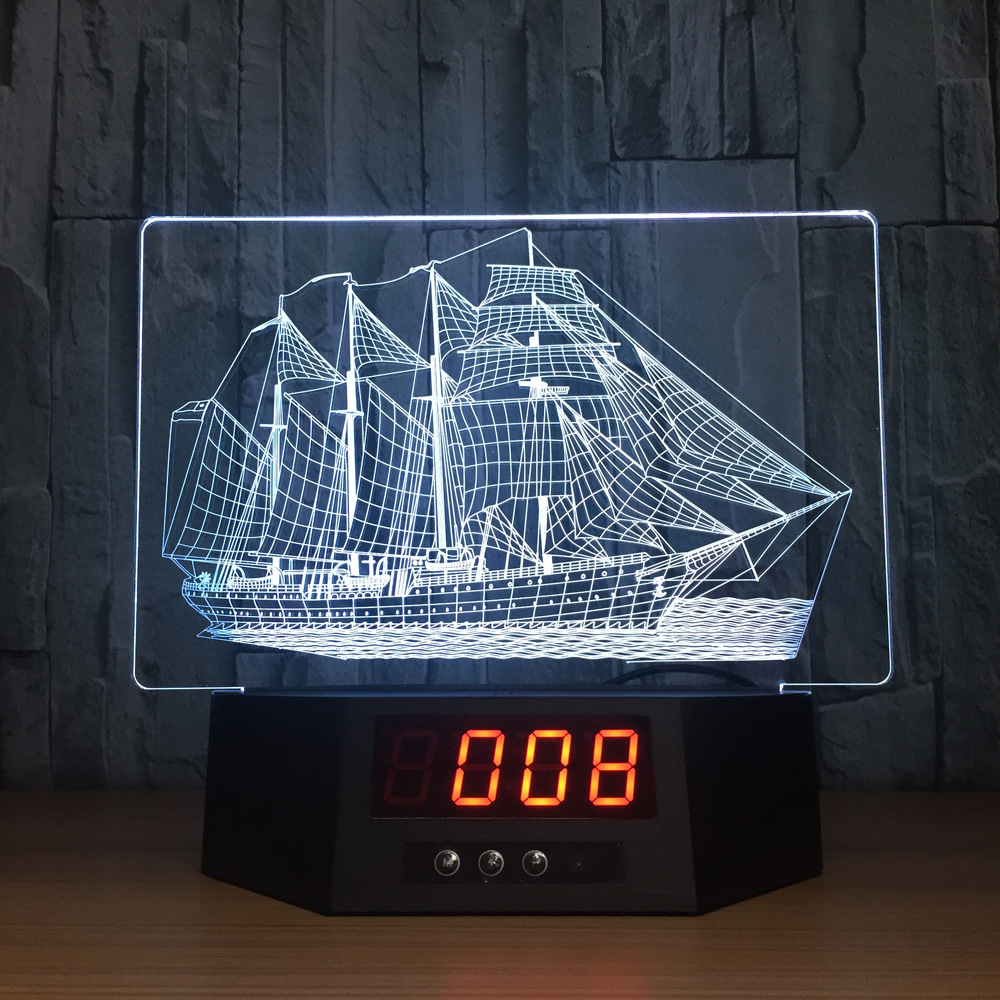 遥控触摸七彩3D创意立体台灯