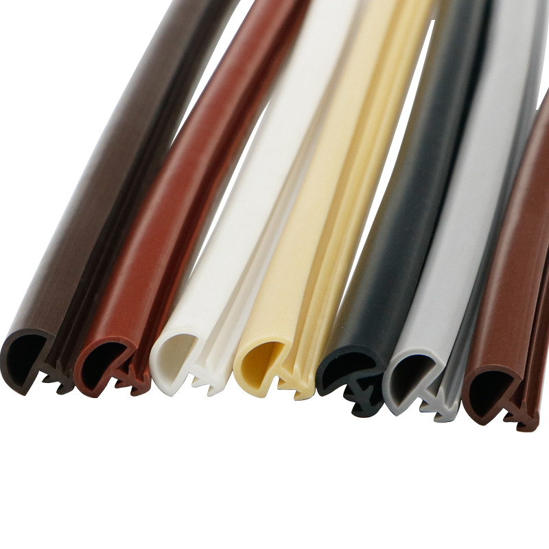 Bai Hua Manufactor wholesale Solid wood doors Sealing strip Soundproofing dustproof Shockproof Bumper strips Door Browne Card slot Rubber strip