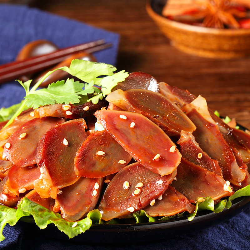 三只松鼠_紅油鴨肫120g 休閑鴨肉零食鴨胗四川特産辣味 批發