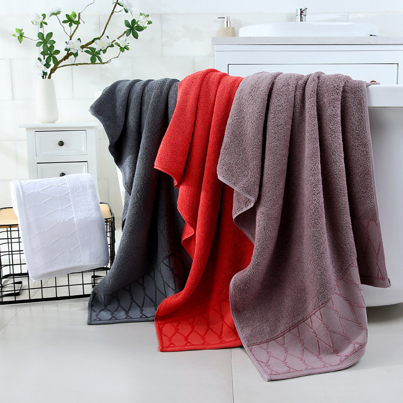 Manufacturer Wholesale Pure Cotton Thickened and Enlarged Bath Towels, Long-Staple Cotton, Soft and Absorbent, for Supermarkets, Hotels, and Beach Promotions