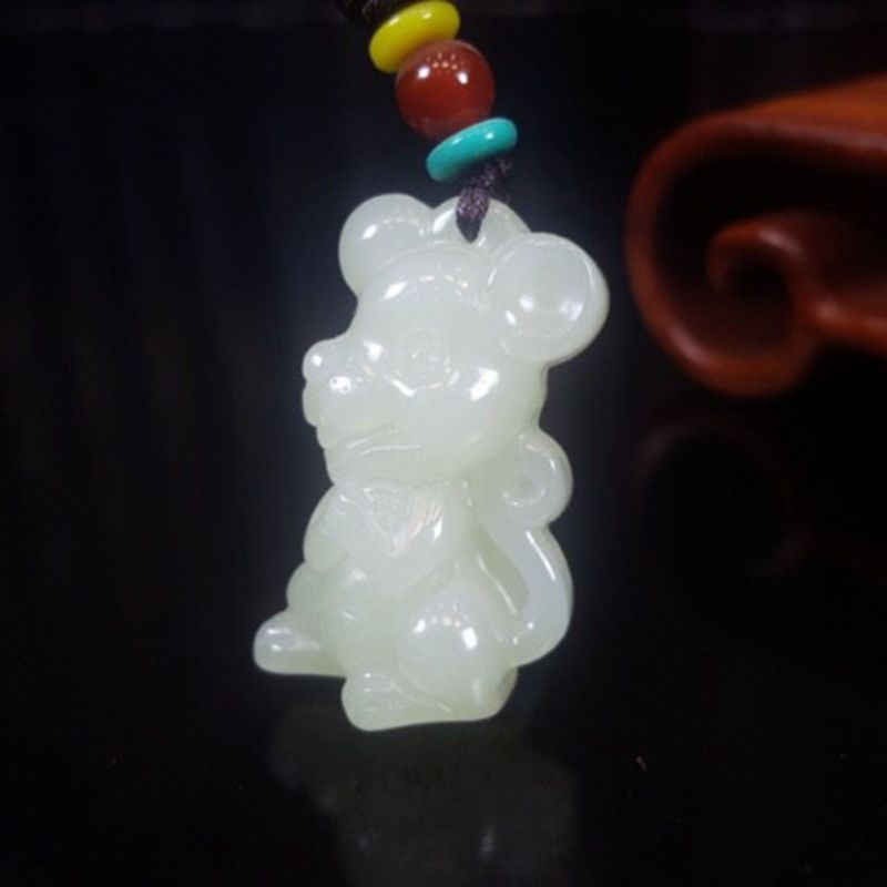 Cartoon pendant white jade for men and women
