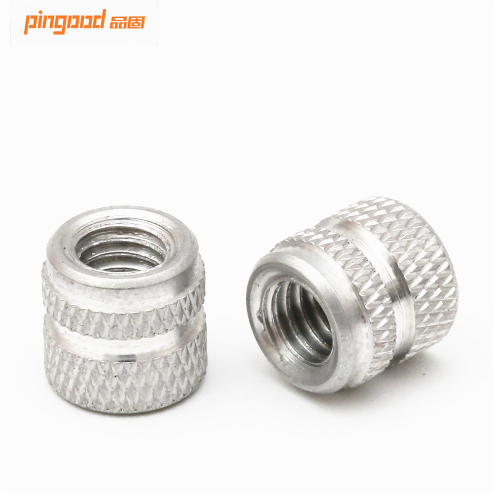 五金厂家特价供应304内螺纹注塑滚花螺母 镶嵌闷孔螺母 预埋螺母