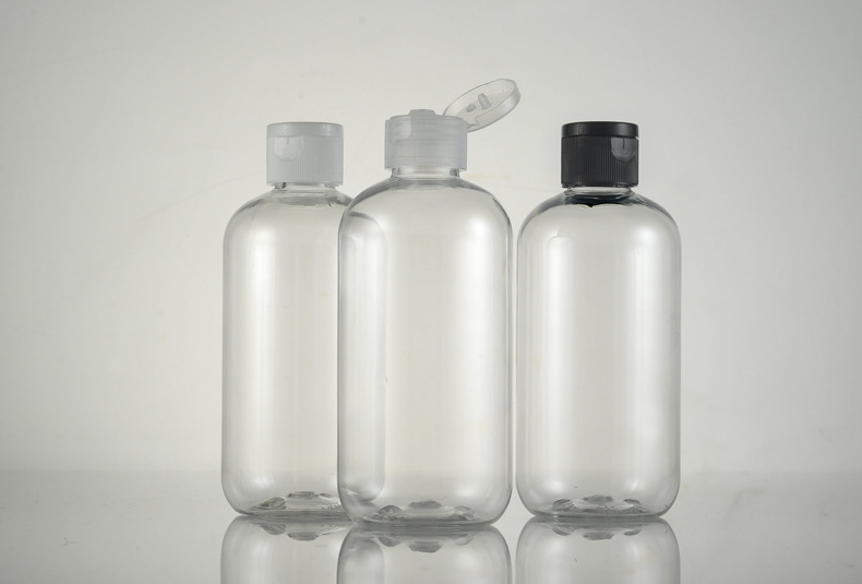 250ml透明翻盖瓶 洗发水沐浴露分装瓶 化妆品包装瓶 塑料透明空瓶