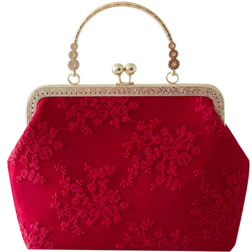 Wedding bag mother wedding bag female atmosphere red sail bag mouth gold bag finished product