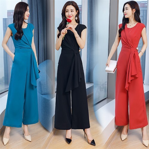 Chiffon Couplet Summer New High-waist Slim Broad-legged Pants 