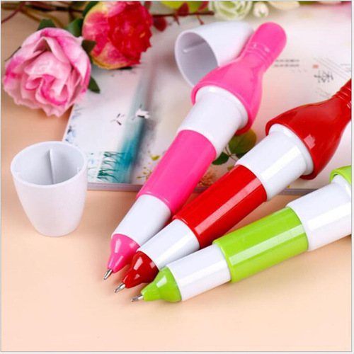 Creative stationery, cute simulation, fun bowling pin retractable ballpoint pen, bowling pin-shaped ballpoint pen