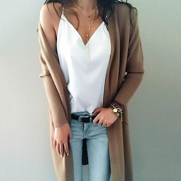 2026 Autumn/Winter New European and American Style Women's Loose Fit Large Size Long Thick Knitted Cardigan with Big Pockets 2026 Autumn/Winter New European and American Style Women's Loose Fit Large Size Long Thick Knitted Cardigan with Big Pockets