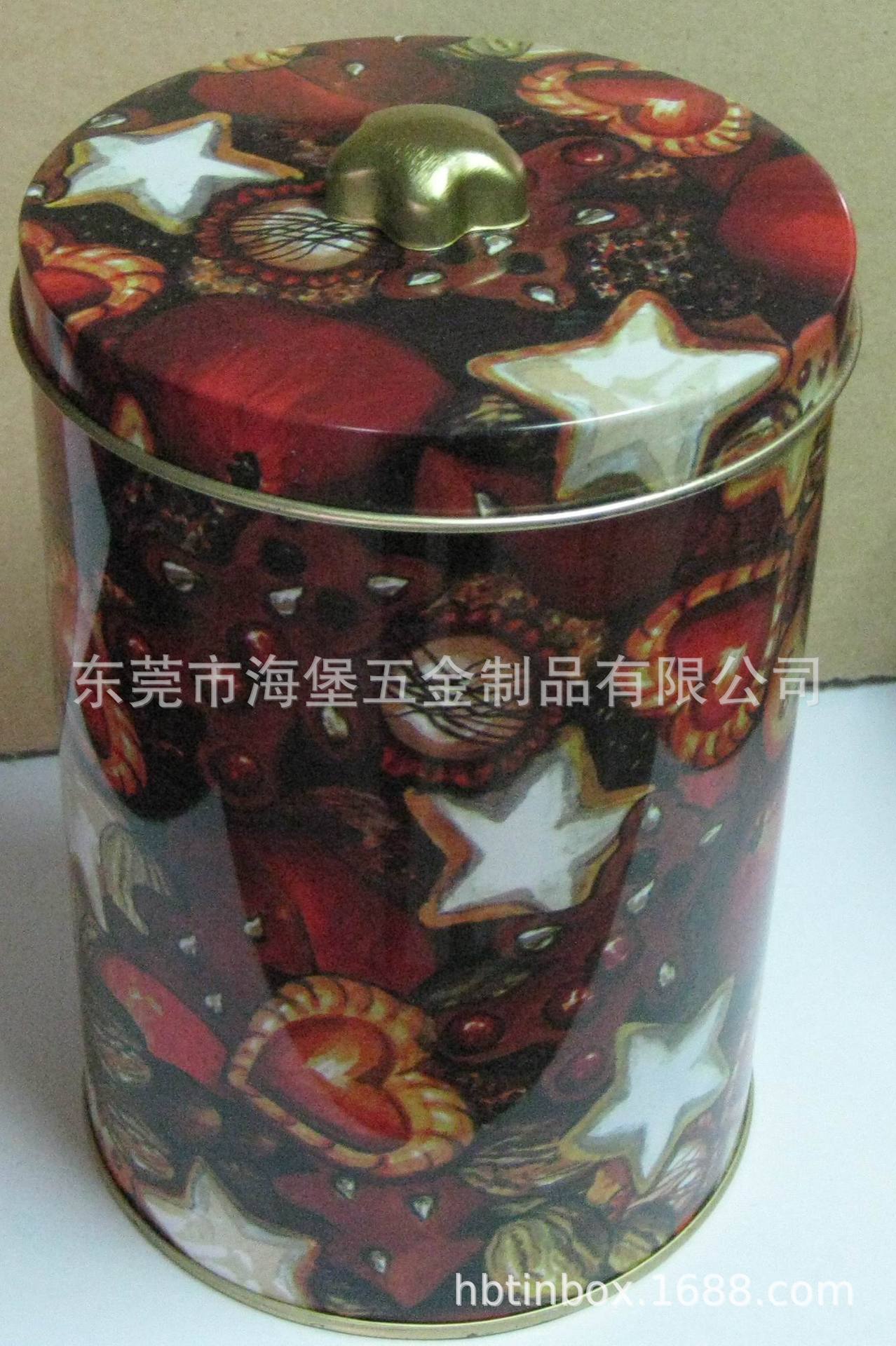 厂家直销圣诞铁罐; 套装圣诞花铁盒食品级包装罐密封金属罐