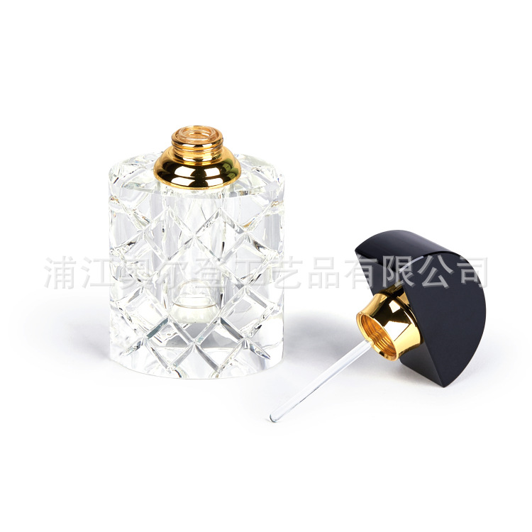 10ml Crystal Craft essential Oil bottle, Middle East Arab Country Perfume bottle, titanium crystal K9 black essential oil bottle wholesale detail image 2