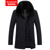Men winter woolen overcoat Hair collar Middle and old age Fur coat Men's leisure time thickening Fur overcoat