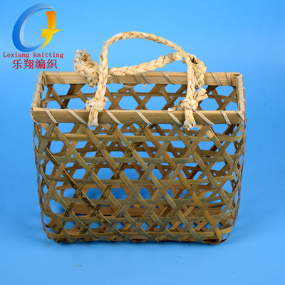 Bamboo Manufactor Direct selling Brick tea gift packing Woven hand Baskets rectangle Peel Bamboo basket