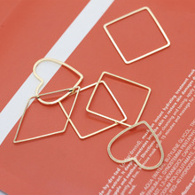 簡約幾何金屬環項鏈耳環吊墜飾品 極簡風格三角正方圓形材料20顆