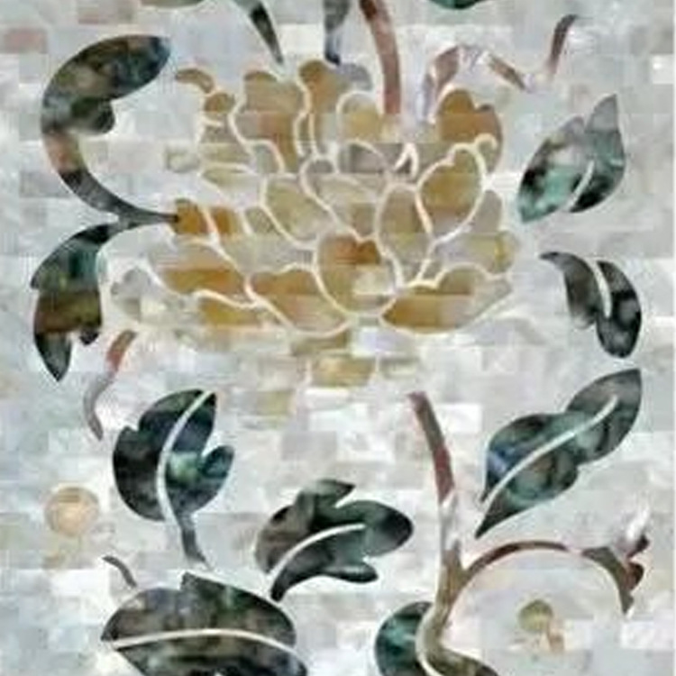 环保天然石材贝壳马赛克棉砖拼花，独特背景墙装饰选择