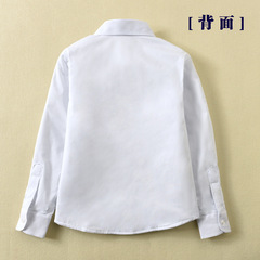 男童白襯衫加絨加厚兒童冬季保暖上衣大童小學生純棉校服白色襯衣