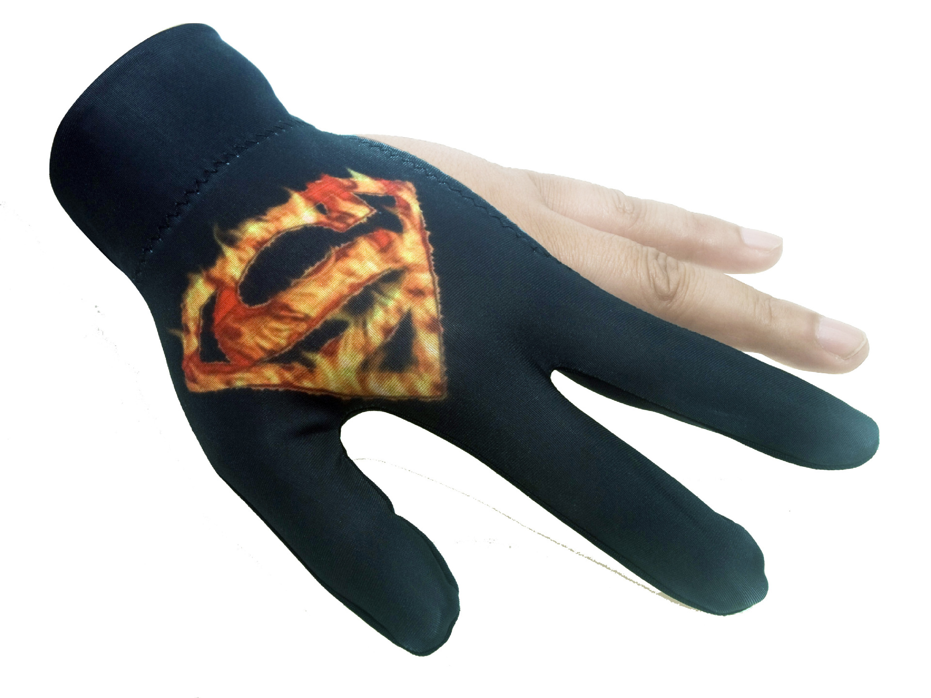 Alto elástico antideslizante resistente al desgaste transpirable de tres dedos guantes de billar guantes sunoke guantes de billar al por mayor