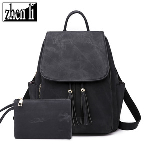zhenli 亚马逊PU皮新款女式双肩包 糖果色学院风流行背包 包包女