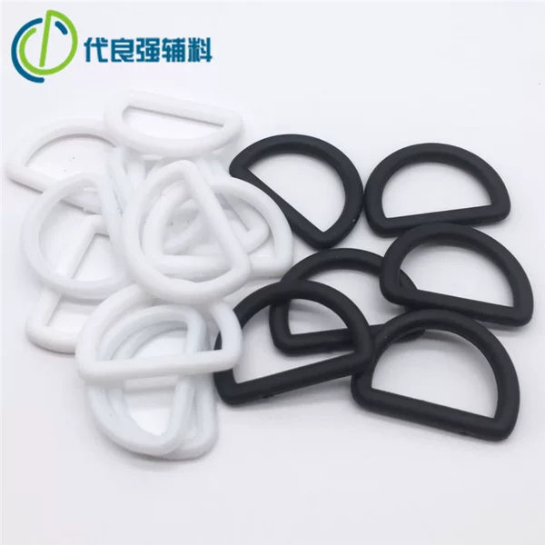 Factory direct supply plastic D-ring multi-specification spot black white maternity pants D-shaped buckle half ring buckle