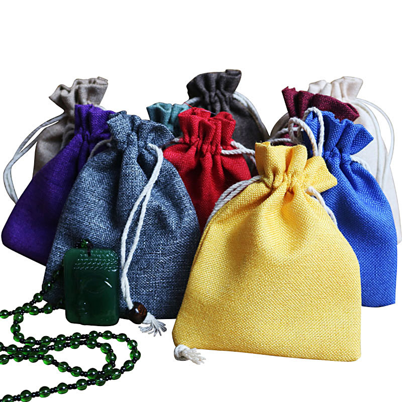 厂家直销大量现货麻布束口袋抽绳袋珠宝首饰文玩手串手镯袋收纳袋