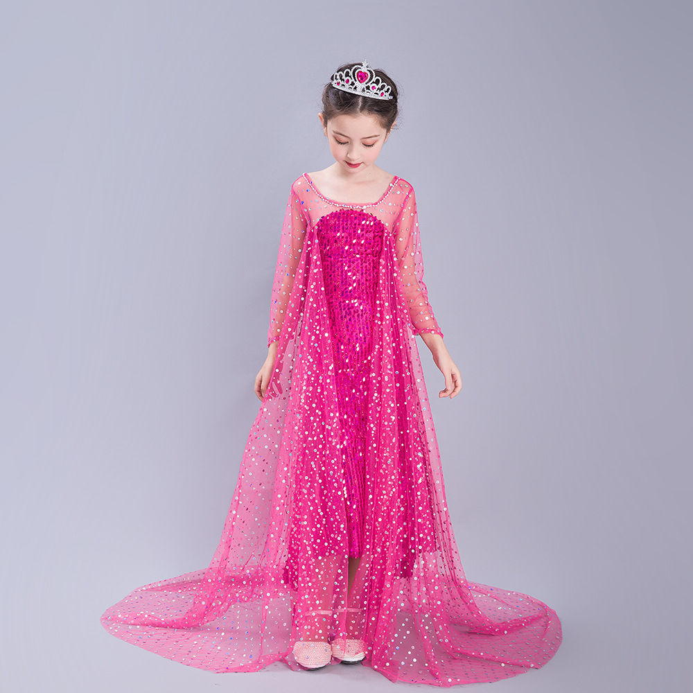 Christmas 2023 Girls' Ice and Snow Romance Princess June 1st Sequin Performance Dress Gift_voghion.com