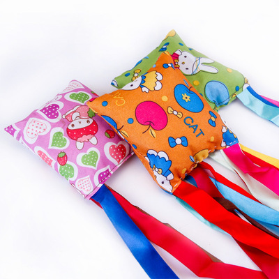 Coloured ribbon cotton Sandbag Primary and secondary school students Sandbag kindergarten Sandbag cotton Rice husk Small sandbag Laundry package