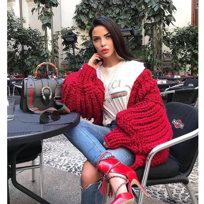 Knitted Cardigan Red