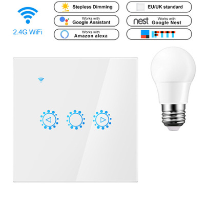 Biaowang Wi -Fi Light Touch Control Direte Crownt Smart Timing Switch Mobile App и Alexa Voice Lighting Switch