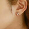 Fashionable accessory, earrings, small golden jewelry, silver 925 sample, 925 sample silver, Japanese and Korean, pink gold