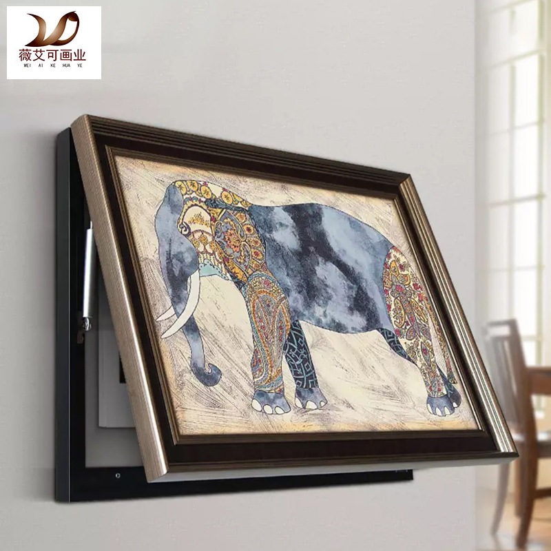北欧装饰画现代简约液压式上翻电表箱装饰画餐厅走廊北欧油画挂画|ru
