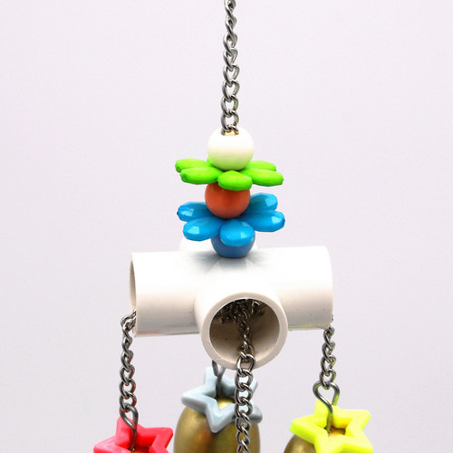 Parrot chewing toy, bird toy, four-corner stainless steel parrot chewing spoon string