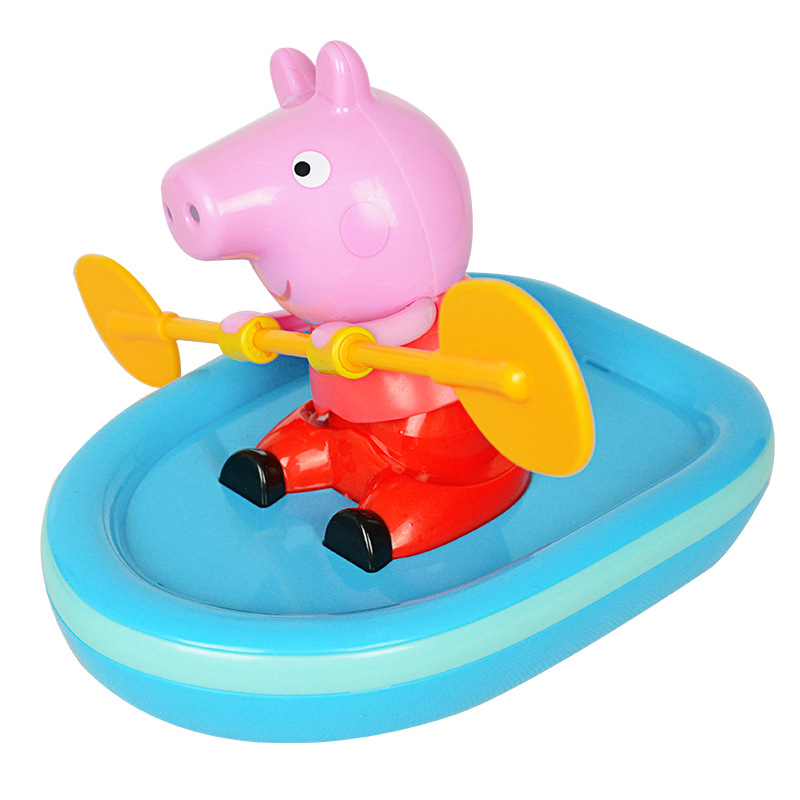 抖音同款贝芬乐正版小猪划艇洗澡戏水儿童戏水玩具 儿童生日礼物