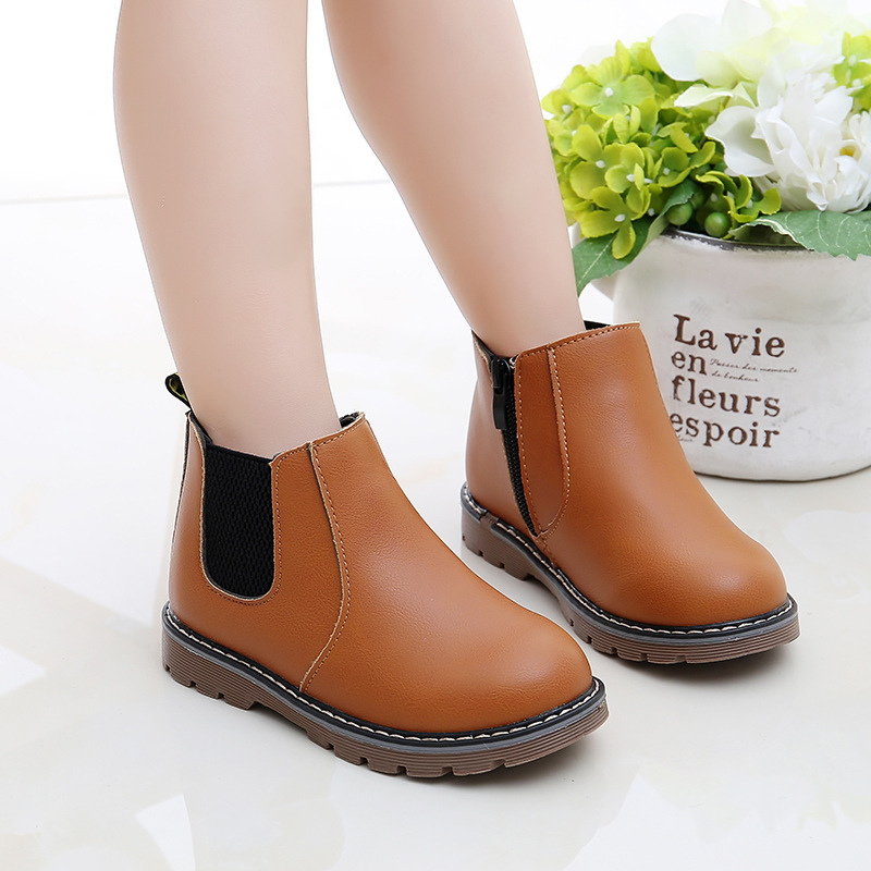 兒童馬丁靴小童女皮短靴英倫風男童靴子韓版加絨棉靴秋冬寶寶鞋潮