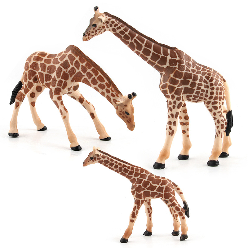 Venta caliente transfronteriza simulación de los niños bosque animal modelo de juguete sólido estático jirafa modelo adornos creativos