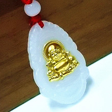 金镶玉 佛款金镶玉吊坠 款式多生肖观音佛厂家项链吊坠批发