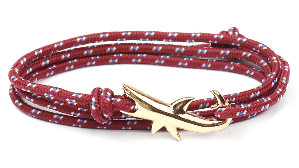 12g Weight Bracelets Classification Alloy, rope Chain Material 1 Piece Quantity Holiday, Daily, Street Occasion Alloy, rope Material Shark Pattern Men's Gender Layered Design Casual, Simple Style Style Casual Simple Style Shark Alloy Rope Layered Men's Bracelets Men's Chain Bracelets 8