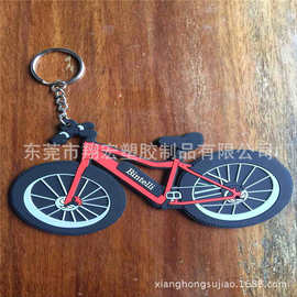 来图定做PVC橡胶3D自行车形状钥匙链 摩托车客车造型钥匙挂件